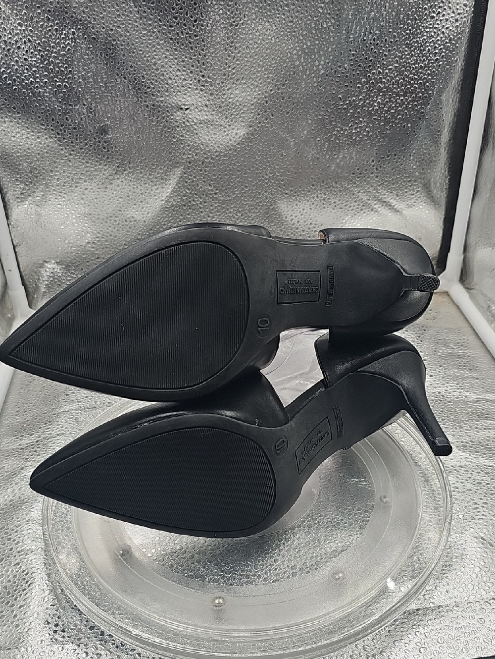 S Black Christian Sirano Heels Size 10 - Picture 8 of 8